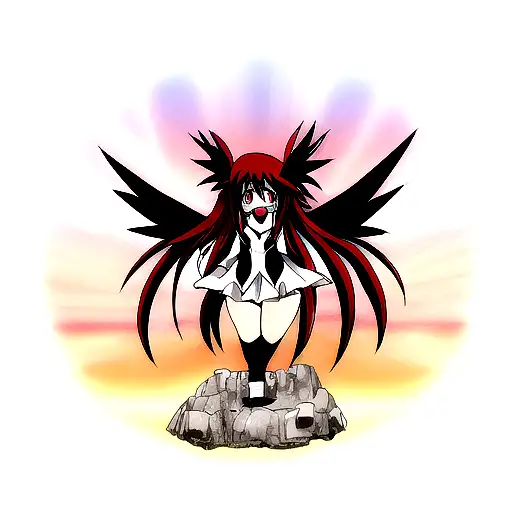 rias gremory. high quality. black wings   tattoo design idea