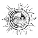 Sun and Moon tattoo design idea