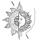 Sun and Moon tattoo design idea