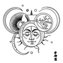 Sun and Moon tattoo design idea