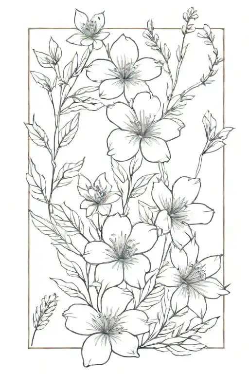 New Zealand Native Flowers in fine line tattoo tattoo design idea