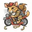 Metal Hamster riding tattoo design idea