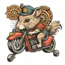 Metal Hamster riding tattoo design idea