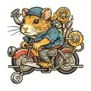 Metal Hamster riding tattoo design idea