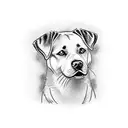 black labrador dog tattoo design idea
