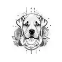 black labrador dog tattoo design idea