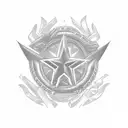 stylized design of a guitar, incorporating elements of Texas, such as the Lone Star or the state outline, within the bod tattoo design idea