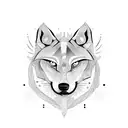 escorpião com lobo tattoo design idea