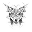 escorpião com lobo tattoo design idea