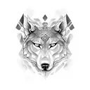 escorpião com lobo tattoo design idea
