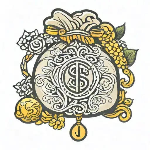 money bag tattoo design idea