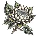 protea flower tattoo design idea