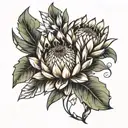 protea flower tattoo design idea