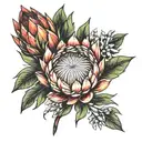 protea flower tattoo design idea
