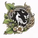 clover moon tattoo design idea