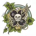 clover moon tattoo design idea