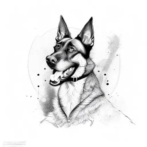 belgian malinois tattoo design idea