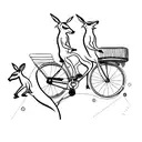 two kangaroos on a tandem bike tattoo design idea