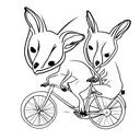 two kangaroos on a tandem bike tattoo design idea