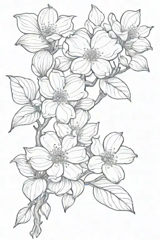 dogwood flowers on a branch tattoo design idea