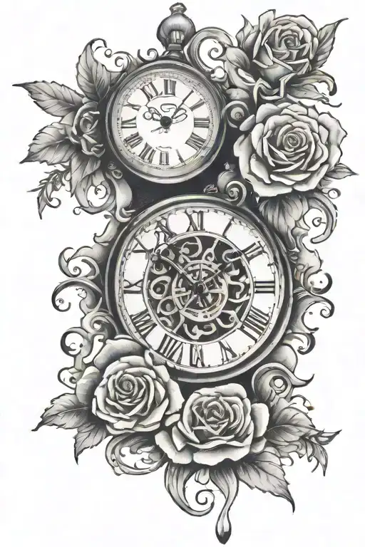 pain and time piece tattoo design idea
