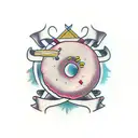 dunking donut tattoo design idea