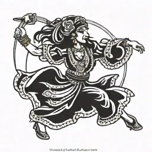 dancing Gypsy stick figure tattoo design idea