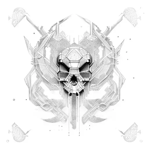 cyber sigilism tattoo design idea