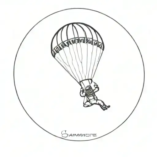parachute skydiving tattoo design idea