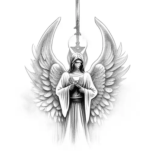 guardian angel protecting me tattoo design idea