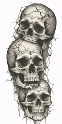 cracked skulls tattoo design idea