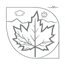 maple leaf with mountains inside tattoo design idea