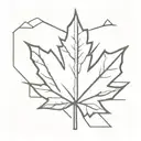 maple leaf with mountains inside tattoo design idea