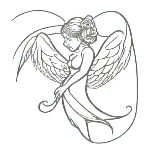  tattoo for a dead dad memorial something with angel with a bow tattoo design idea