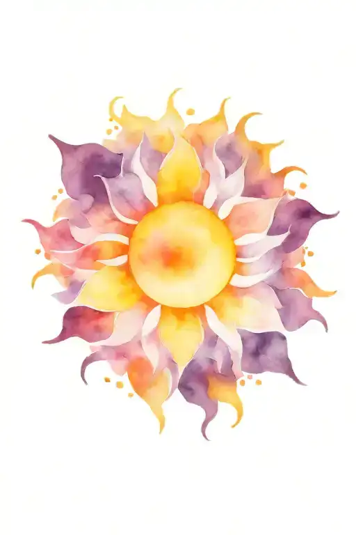 sun violet background  tattoo design idea