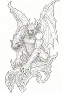 full length gargoyle tattoo design idea