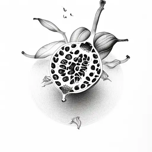 passionfruit, number 7, heart tattoo design idea