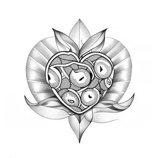 passionfruit, 7, heart tattoo design idea