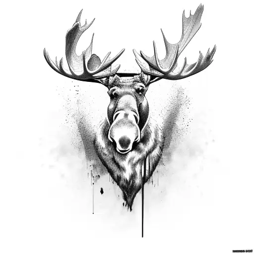 Moose tattoo design idea