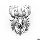 Moose tattoo design idea