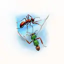 ant climbing  tattoo design idea