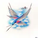 Swallow Bird tattoo design idea