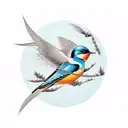 Swallow Bird tattoo design idea