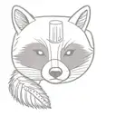raccoon with wine glass filled tattoo design idea