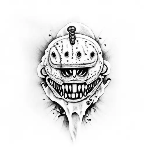 scream on hand with freddy krugger on the arm tattoo design idea