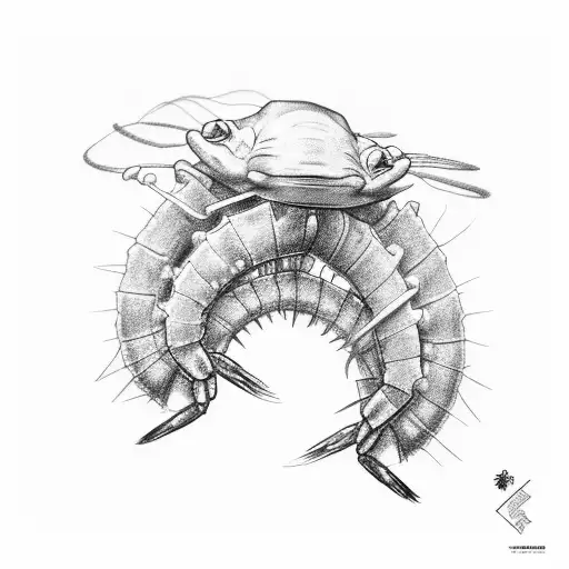 simple shrimp tattoo design idea