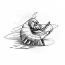 simple shrimp tattoo design idea