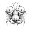 simple shrimp tattoo design idea