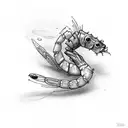 simple shrimp tattoo design idea