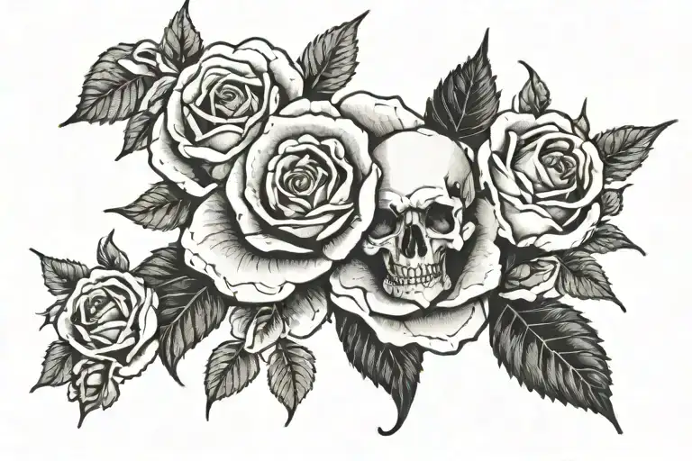 Nuke and goth roses tattoo design idea